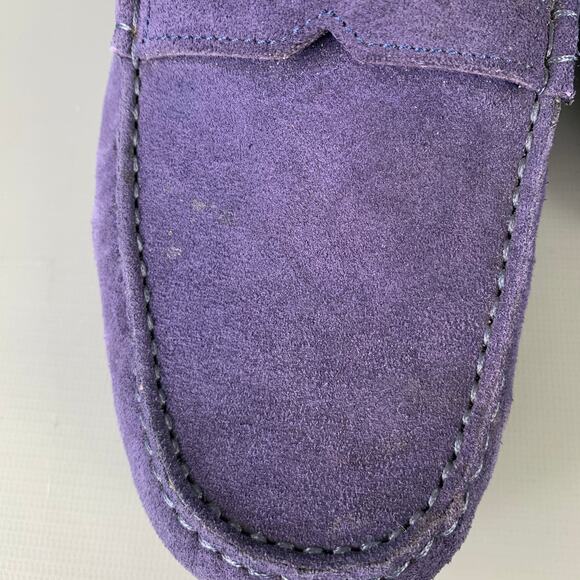 VERSACE Size 8 -Bluette Oro- Purple Textured Suede Drivers Loafers - Picture 13 of 13